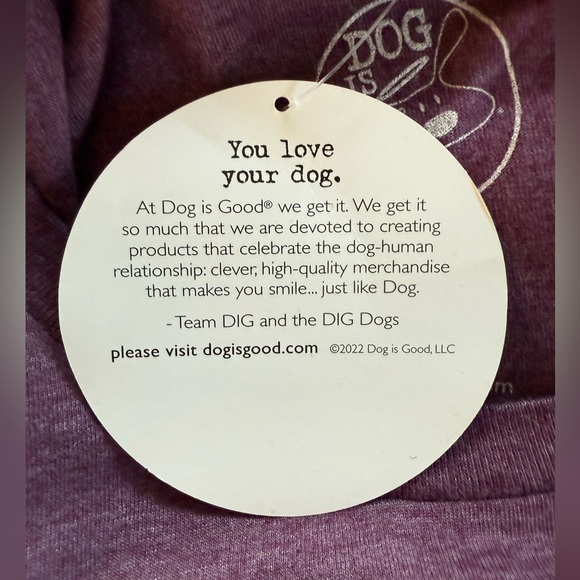 Dog is Good "Dog Lover" Bolo Logo T-shirt Plum ~ Small - Picture 4 of 7